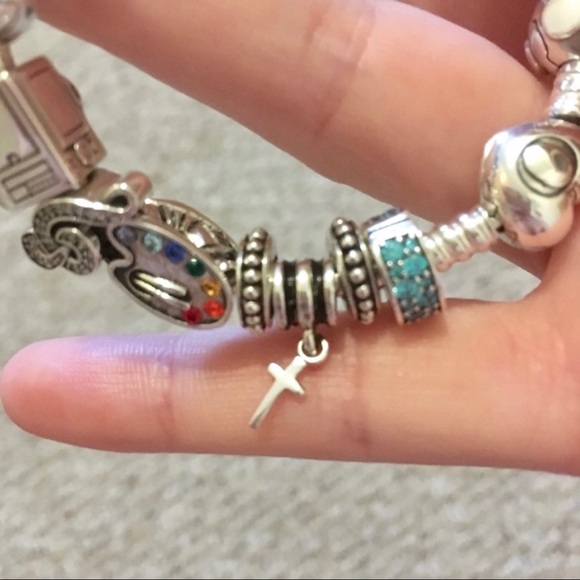 Dainty Cross Dangle Charm - Picture 3 of 3